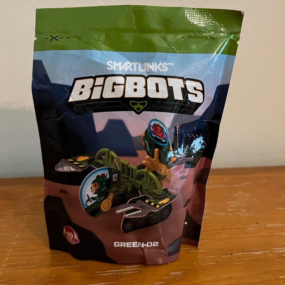 NEW Smartlinks Big Bots Wendy’s Kids Meal Toy Green-02 #2